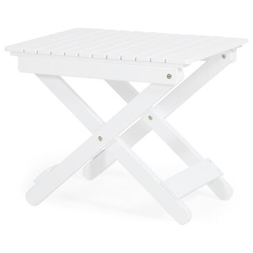 Noble House Malibu Patio Folding Side Table in White - Table Only, , large