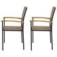 Hearth and Haven Bridget Outdoor Dining Chair in Teak and Black (Set of 2), , large