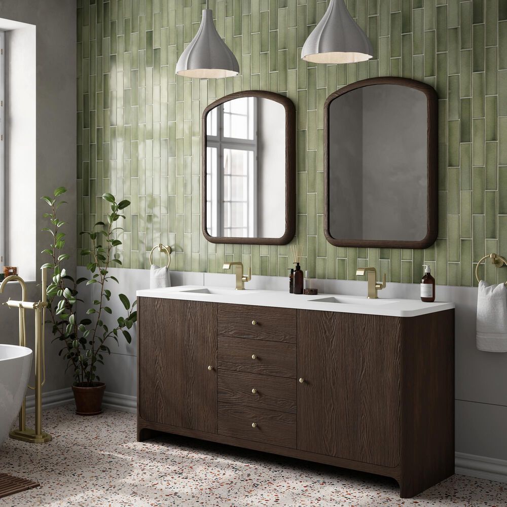 James Martin Vanities Gracyn 72" Double Bathroom Vanity in Sable with 3 cm White Zeus Quartz Top and Rectangular Sinks, , large