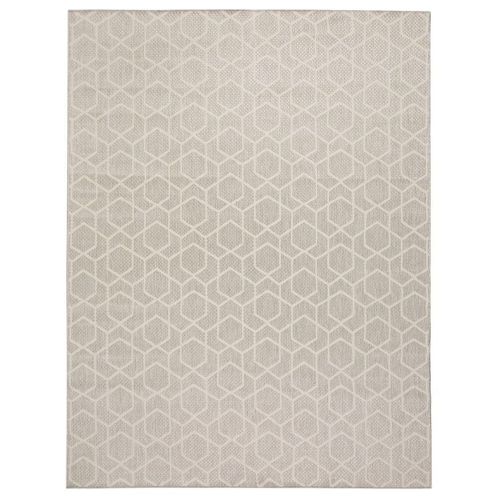 Nourison Horizon HOZ01 Grey 8" x 10" Indoor/Outdoor Area Rug, , large