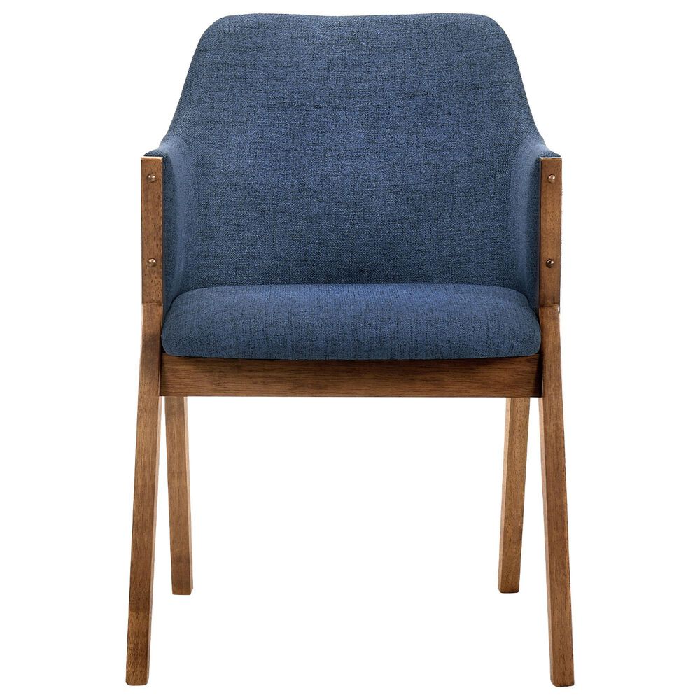 Blue River Westmont and Renzo 5-Piece Dining Set with Blue Cushion in Walnut, , large