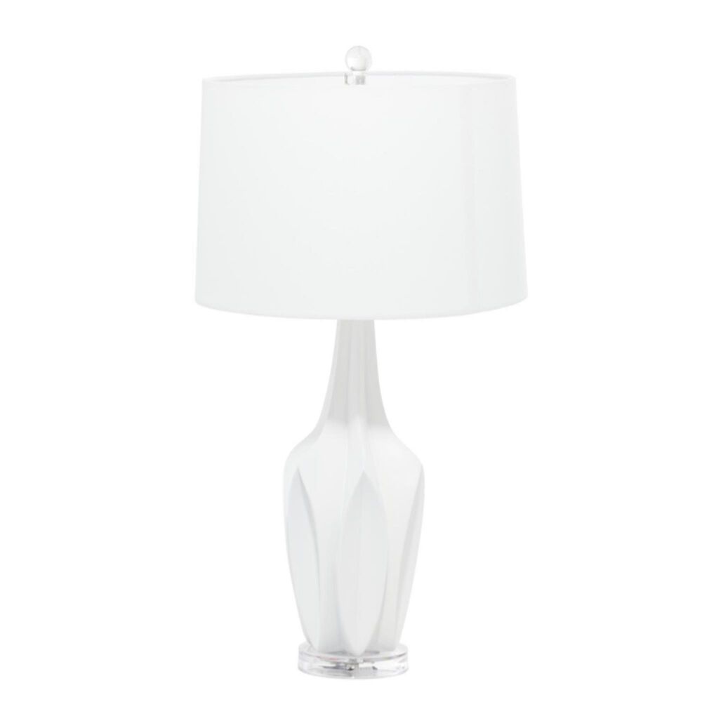 Maple and Jade White Polystone Table Lamp, , large