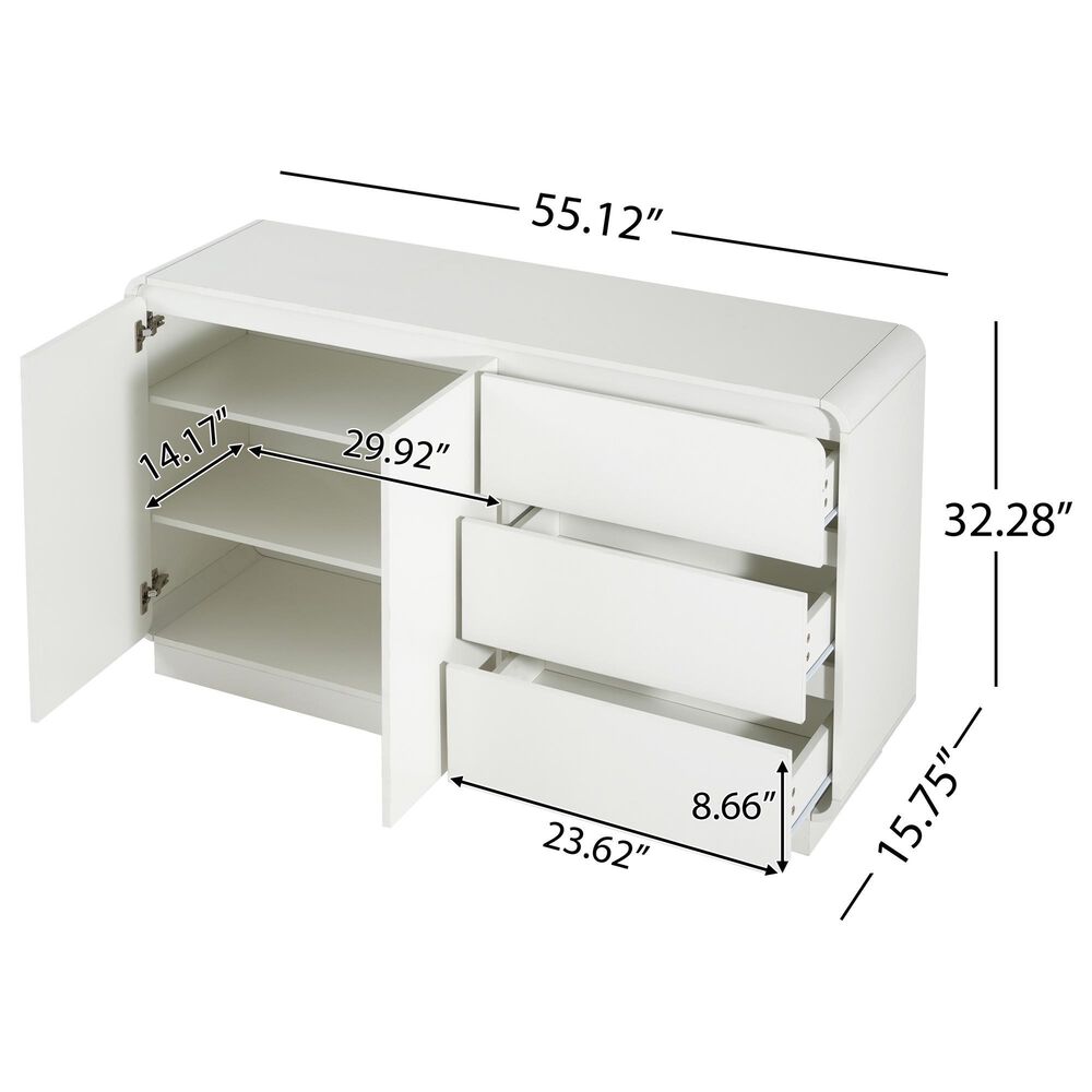 Hearth and Haven Sideboard in White, , large