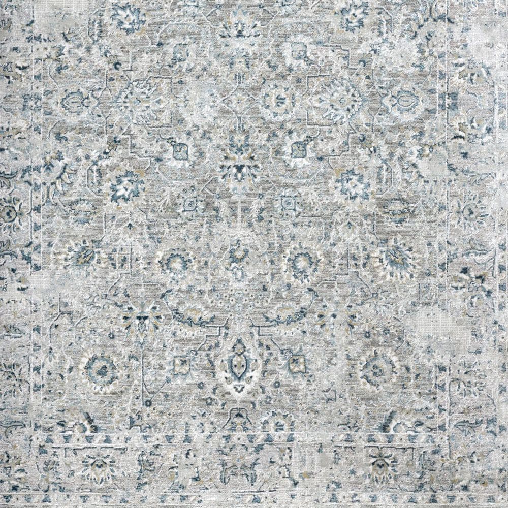 Surya Brunswick Light Gray, Charcoal, Cream, Dark Blue, Blue and Mustard 2&#39;7&quot; x 7&#39;3&quot; Runner, , large