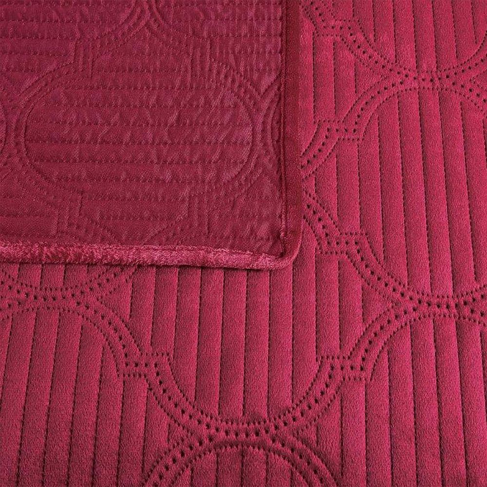 Duke Imports Virah Bella Micromink 3-Piece Full/Queen Quilt Set in Burgundy Tetra, , large
