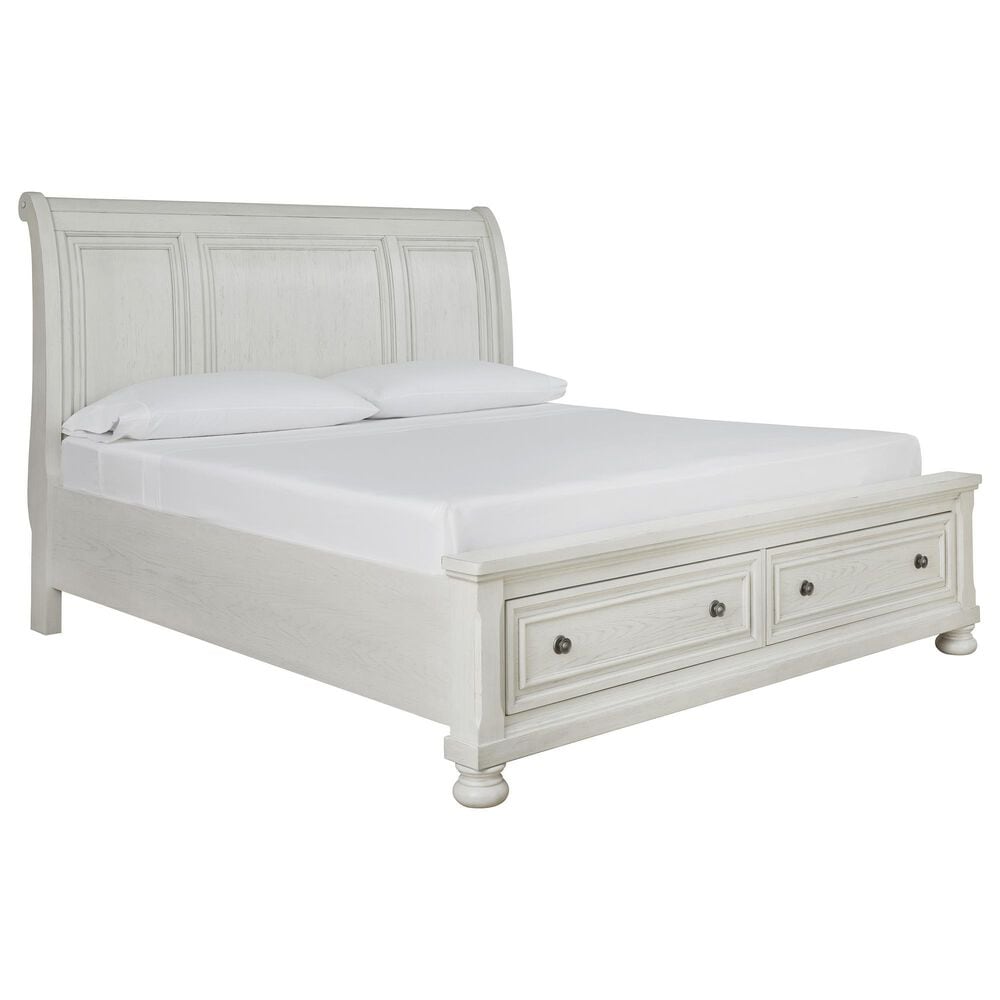 Ashley Robbinsdale 4-Piece Queen Storage Bedroom Set in Antique White, , large