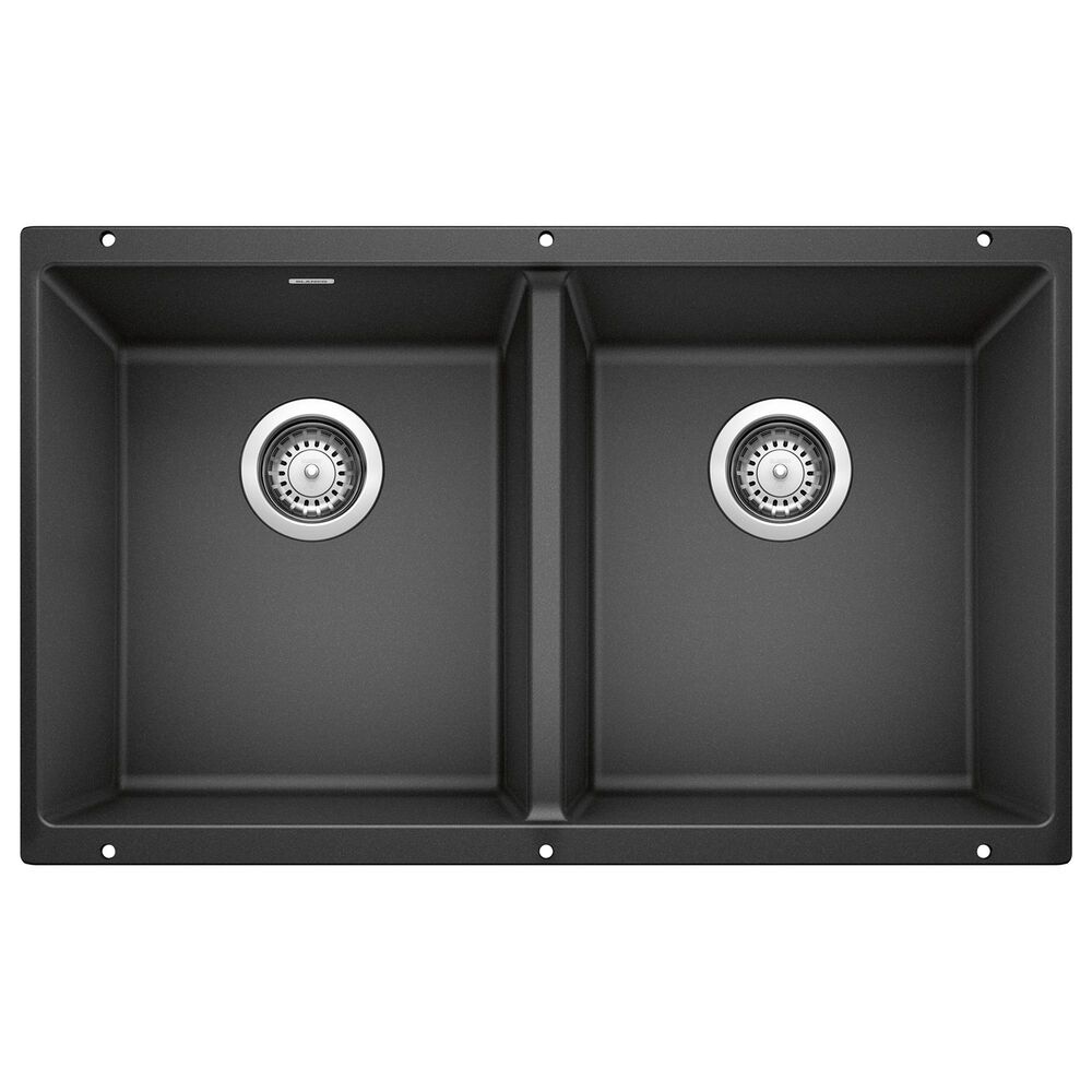 Blanco Precis 30" 50/50 Equal Double Bowl Kitchen Sink in Anthracite NFM