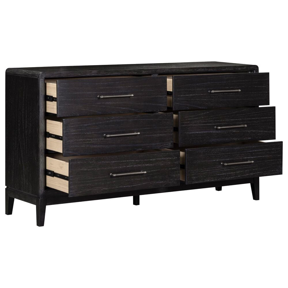 Riva Ridge Ambrose 6-Drawer Dresser and Mirror in Obsidian Mist, , large