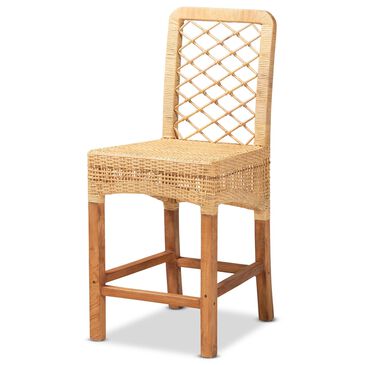 Baxton Studio Moscow Counter Stool in Natural Brown and Walnut Brown, , large