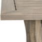Hearth and Haven Outdoor 31.5 Inch Square Wood Dining Table with Curved Y-Shaped Legs in Gray, , large