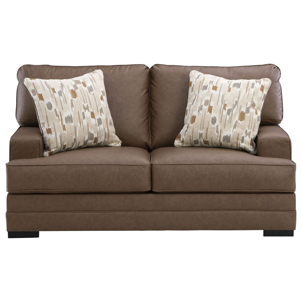 Ashley VillaCourt Stationary Loveseat in Caramel, , large