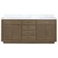Lexora Home Abbey 72" Double Bathroom Vanity in Grey Oak with 2 cm White Carrara Marble Top and Rectangular Sinks, , large