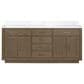 Lexora Home Abbey 72" Double Bathroom Vanity in Grey Oak with 2 cm White Carrara Marble Top and Rectangular Sinks, , large