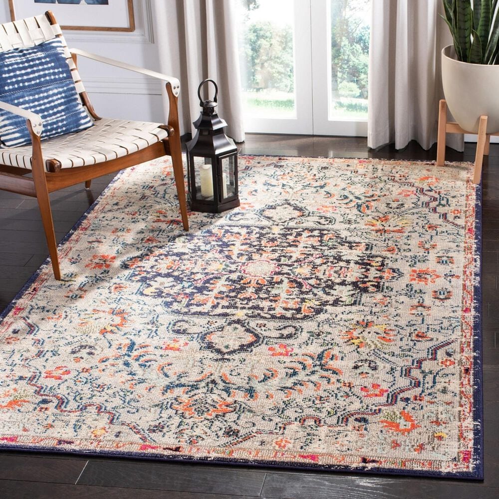 Safavieh Madison MAD447B 5&#39;3&quot; x 7&#39;6&quot; Beige and Black Area Rug, , large