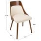 LumiSource Anabelle Side Chair with Brown Faux Leather Cushion in Walnut (Set of 2), , large