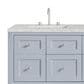 James Martin Vanities Breckenridge 60" Double Bathroom Vanity in Serenity Blue with 3 cm Eternal Jasmine Pearl Quartz Top and Rectangular Sinks, , large