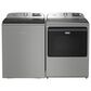 Maytag 5.2 Cu. Ft. Smart Pet Pro Top Load Washer and 7.4 Cu. Ft. Smart Top Load Electric Dryer with Pet Pro Option in Classic Silver, , large