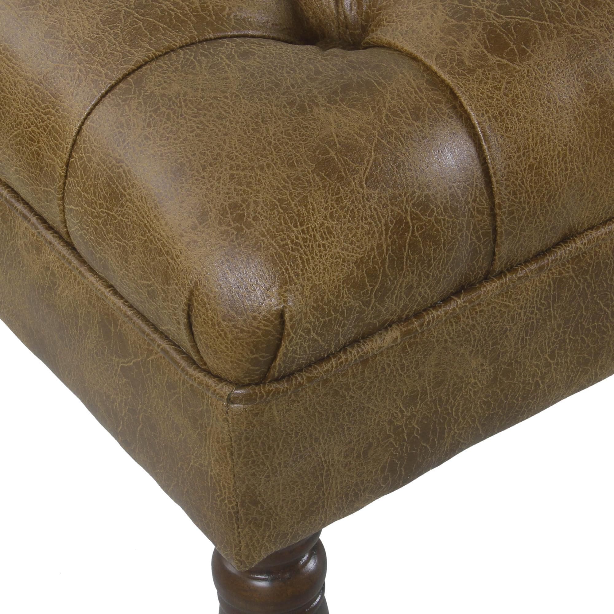 Kinfine Classic Tufted Medium Bench in Light Brown