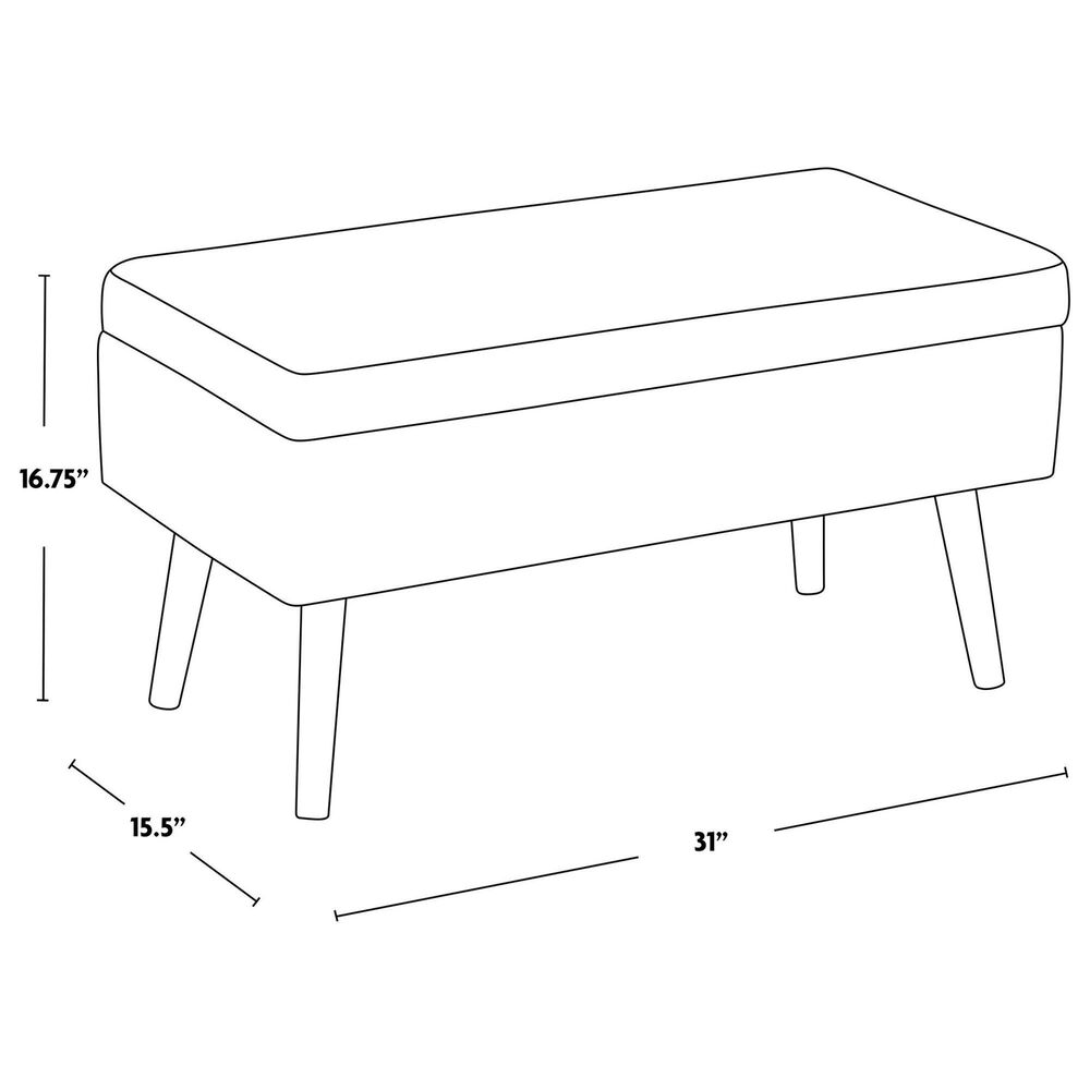 LumiSource Storage Bench in Beige, , large