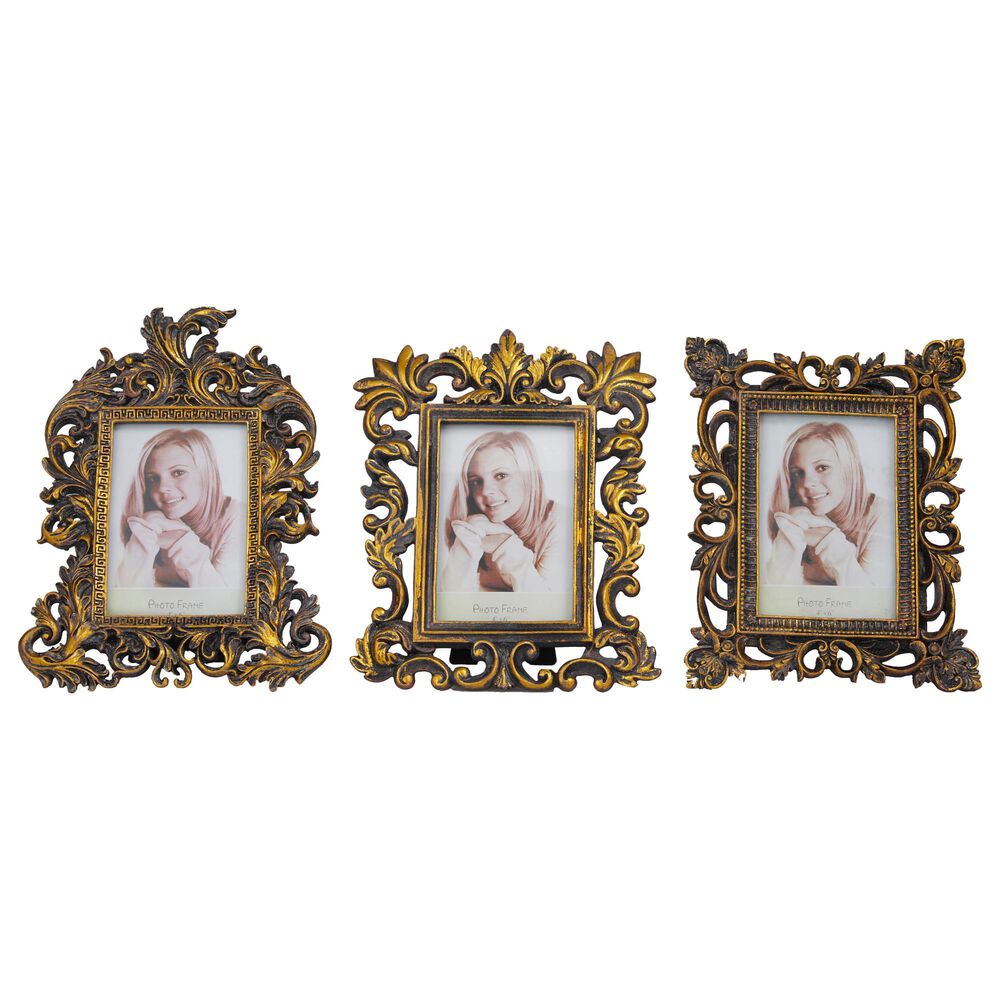 Maple and Jade Assorted Photo Frames in Brass (Set of 3), , large