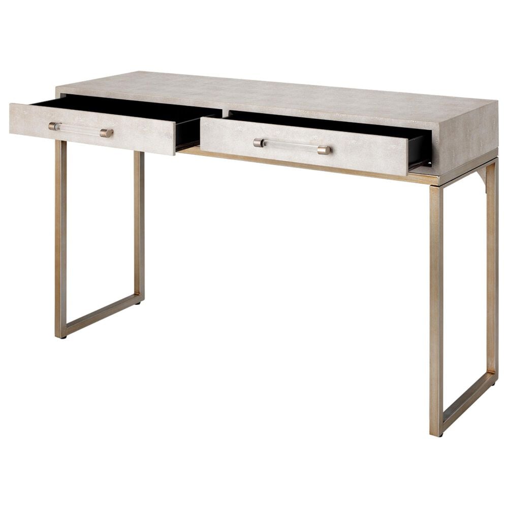 Splendor Living Benton Faux Shagreen Console Table in Cream, , large