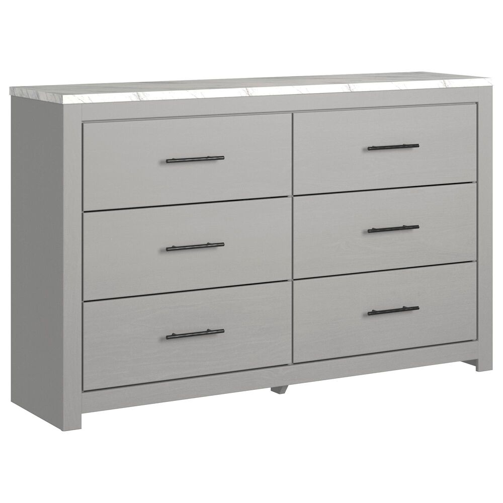Ashley Cottonburg 6 Drawer Dresser in Light Gray and White, , large