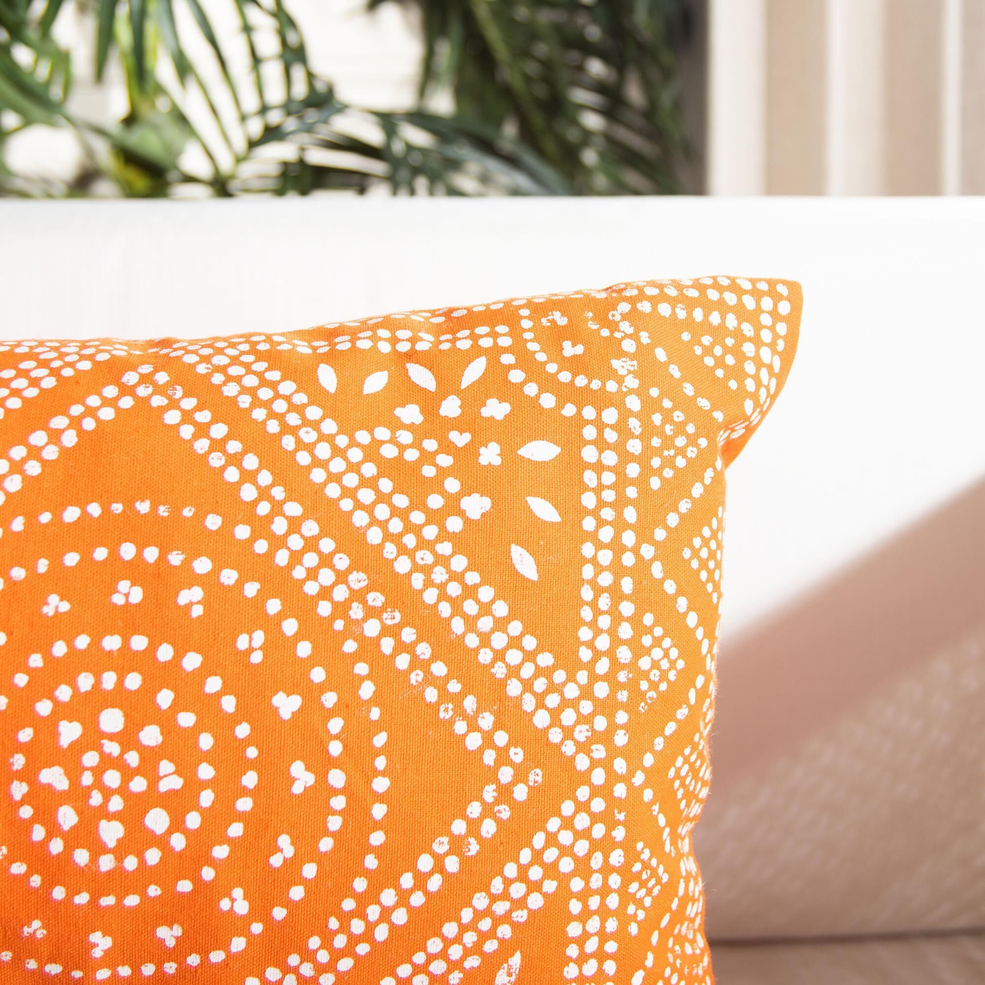 Safavieh Valenti 12 x 36 Pillow in Orange and White NFM