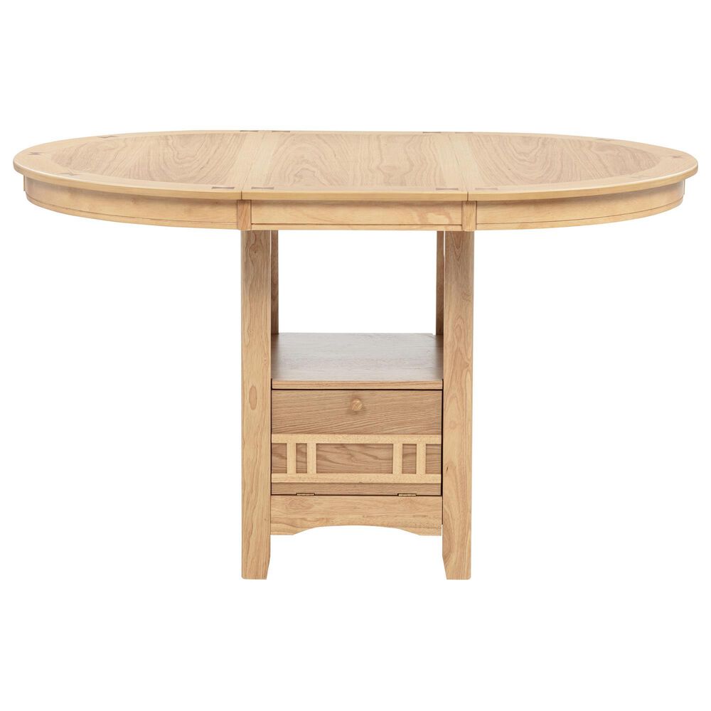 Coaster Lavon Extendable Counter Height Dining Table in Light Oak - Table Only, , large