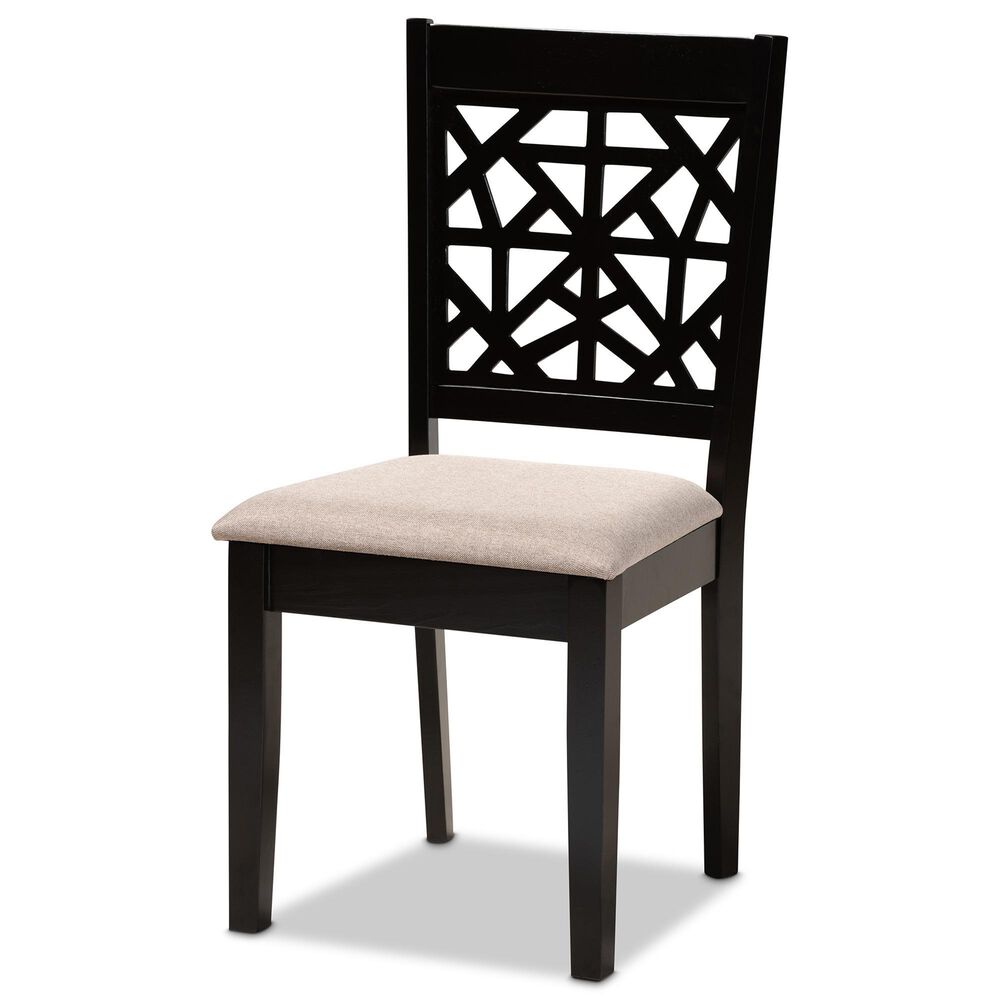 Baxton Studio Jackson Side Chair with Sand Cushion in Espresso Brown (Set of 4), , large