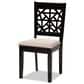 Baxton Studio Jackson Side Chair with Sand Cushion in Espresso Brown (Set of 4), , large