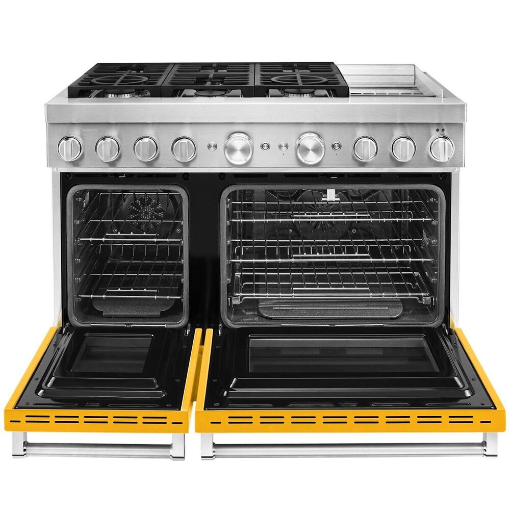 KitchenAid 6.3 Cu. Ft. Freestanding Double Oven Dual Fuel Range with True Convection in Yellow Pepper, , large