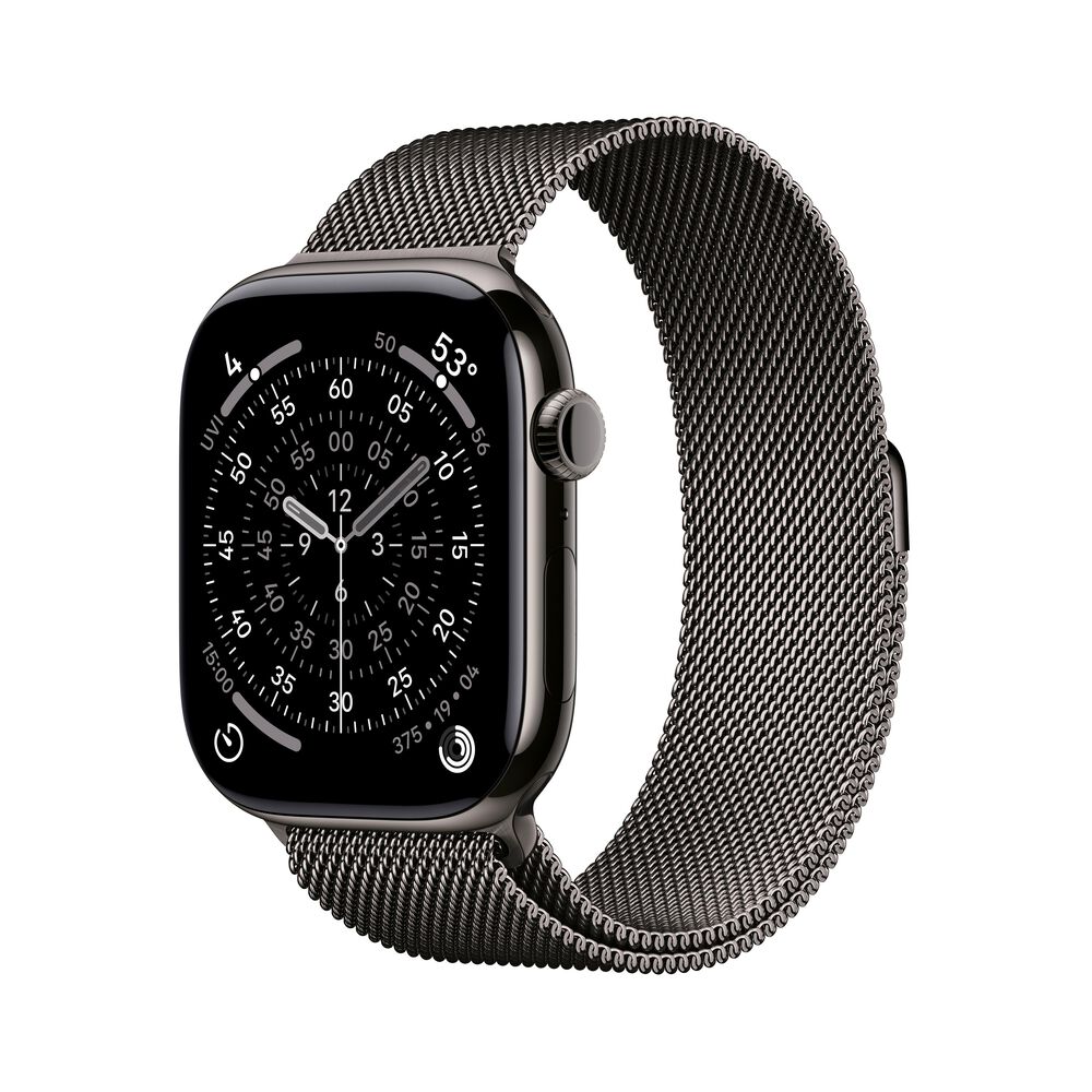 Apple Watch Series 11 (GPS+Cellular) 46mm Titanium Case with Slate Milanese Loop - M/L - Slate - (2025), , large