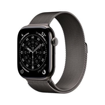 Apple Watch Series 11 (GPS+Cellular) 46mm Titanium Case with Slate Milanese Loop - M/L - Slate - (2025), , large