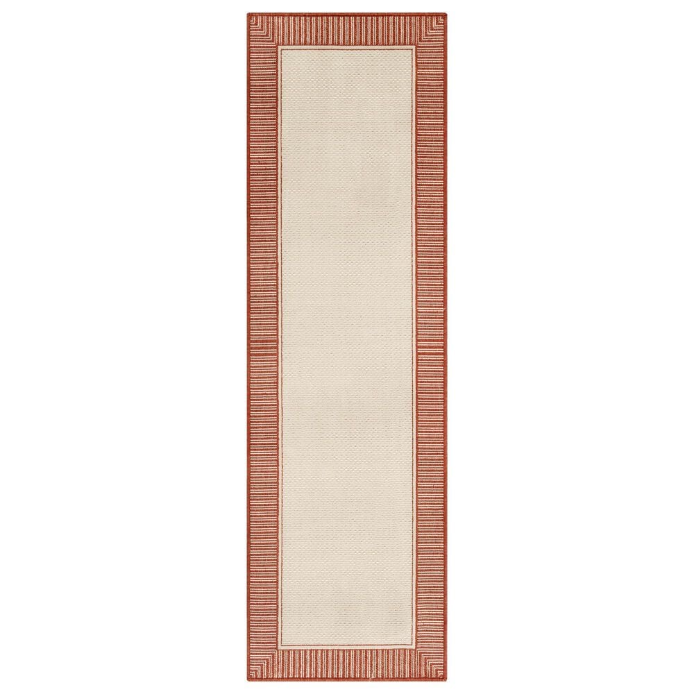 Surya Alfresco 2"5" x 7"10" Rust and Beige Indoor/Outdoor Runner, , large