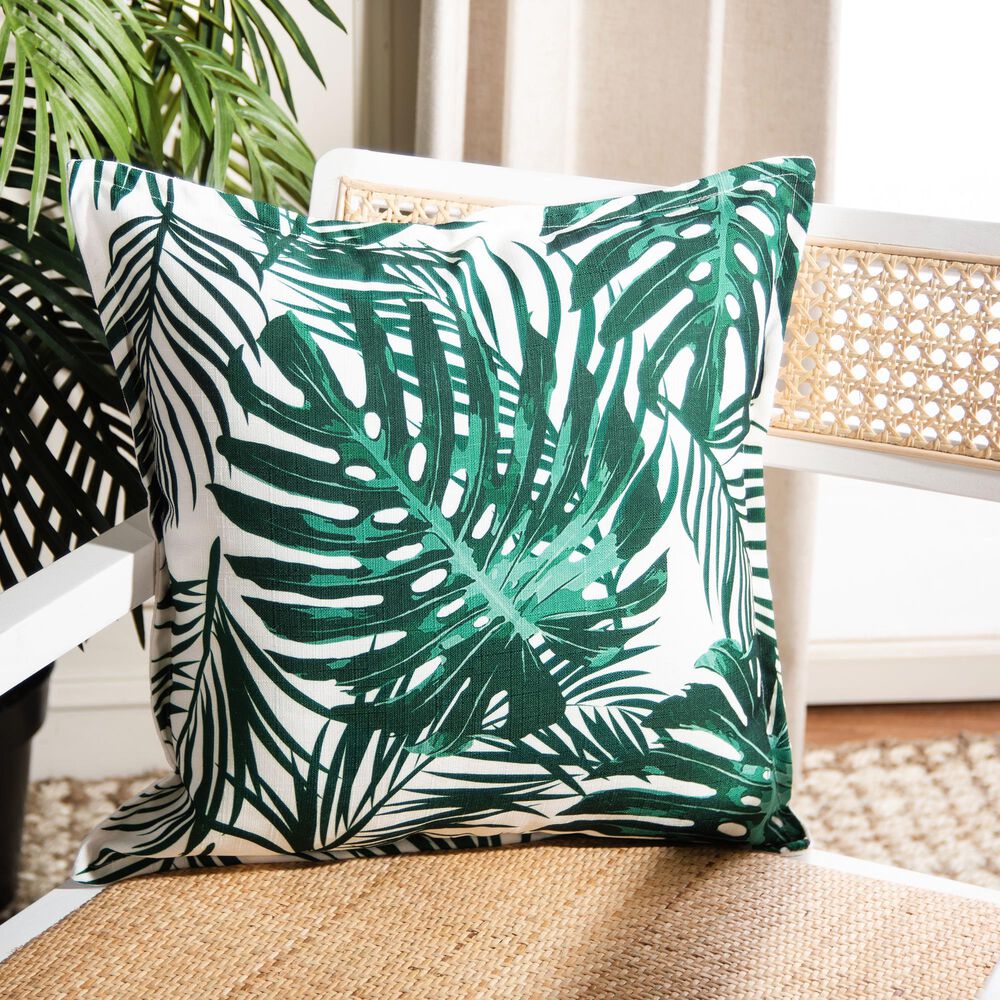 Safavieh Andala 18" Pillow in Green and White, , large