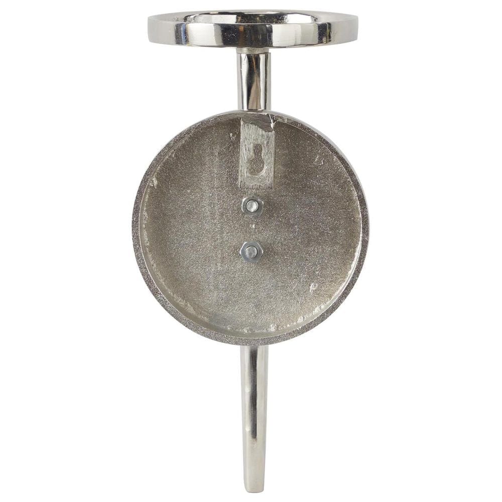 Maple and Jade 23&quot; Single Indoor/Outdoor Wall Mount Candle Holder in Polished Silver and Clear, , large