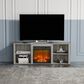 HOMLUX 59" Fireplace TV Stand in French Oak Grey, , large