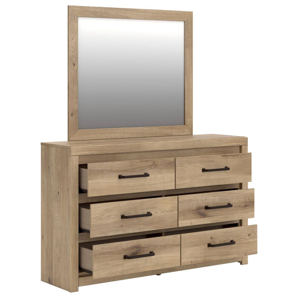 Ashley Brozmont 4 Piece Queen Panel Bedroom Set in Natural Brown, , large