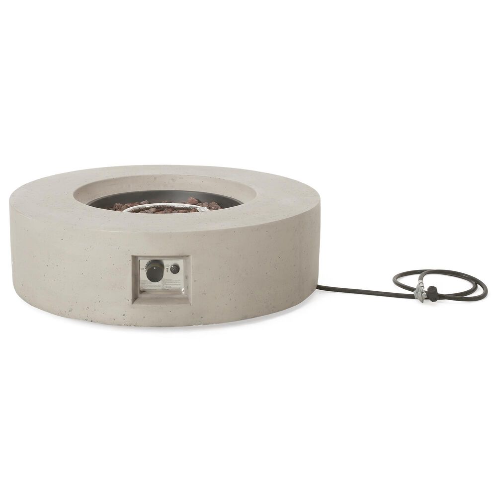 Hearth and Haven Round MgO Concrete Propane Fire Pit in Light Grey, , large