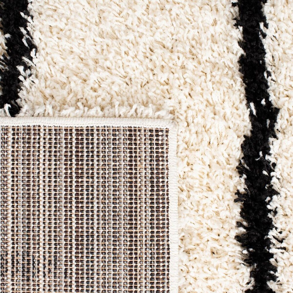 Safavieh Venus Shag VNS604A 6&#39;7&quot; Square Ivory and Black Area Rug, , large