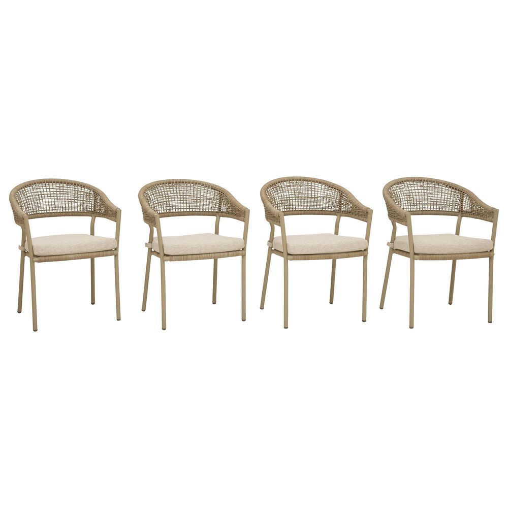 Ashley Orchard Beach 5-Piece Outdoor Dining Set in Beige, , large