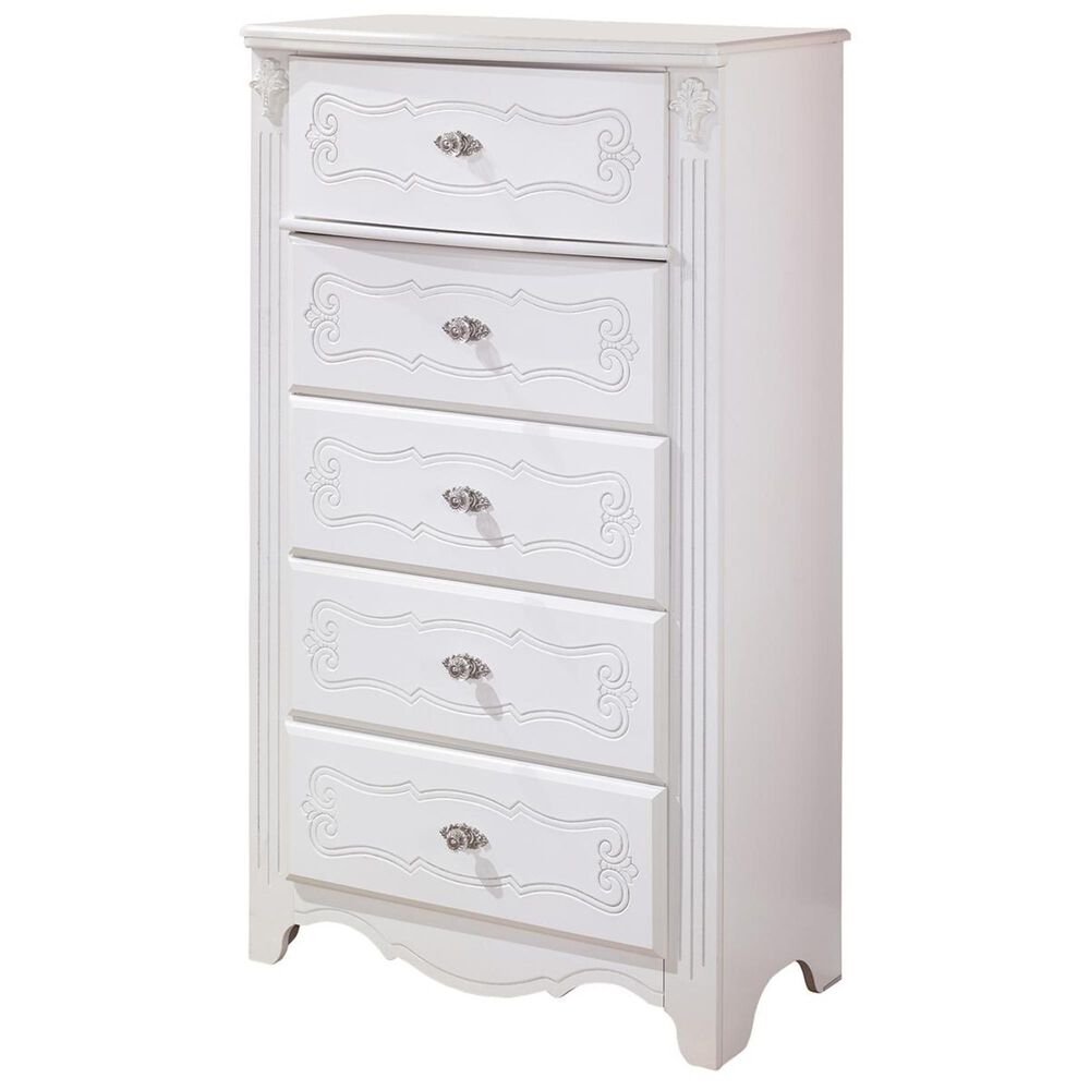 Signature Design by Ashley Exquisite 5-Drawer Chest in White, , large