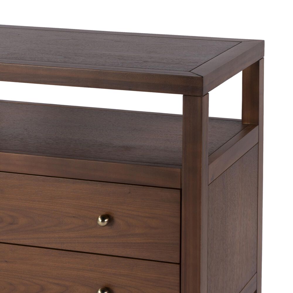 Butler Specialty Company Nora 2-Drawer Wide Nightstand with Open Shelf in Walnut, , large