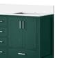 Lexora Home Jacques 80" Double Bathroom Vanity in Green with 2 cm White Cultured Marble Top and Rectangular Sinks, , large
