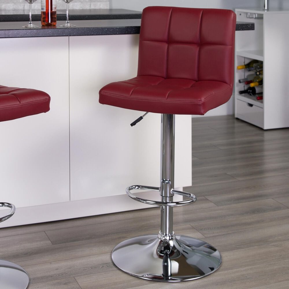 Flash Furniture Adjustable Barstool in Burgundy, , large