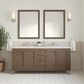 James Martin Vanities Chicago 72" Double Bathroom Vanity in Whitewashed Walnut with 3 cm Lime Delight Quartz Top and Rectangular Sinks, , large