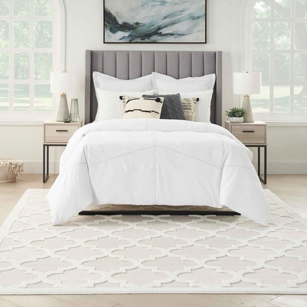 Nourison Easy Care 8&#39; x 10&#39; Ivory and White Indoor/Outdoor Area Rug, , large