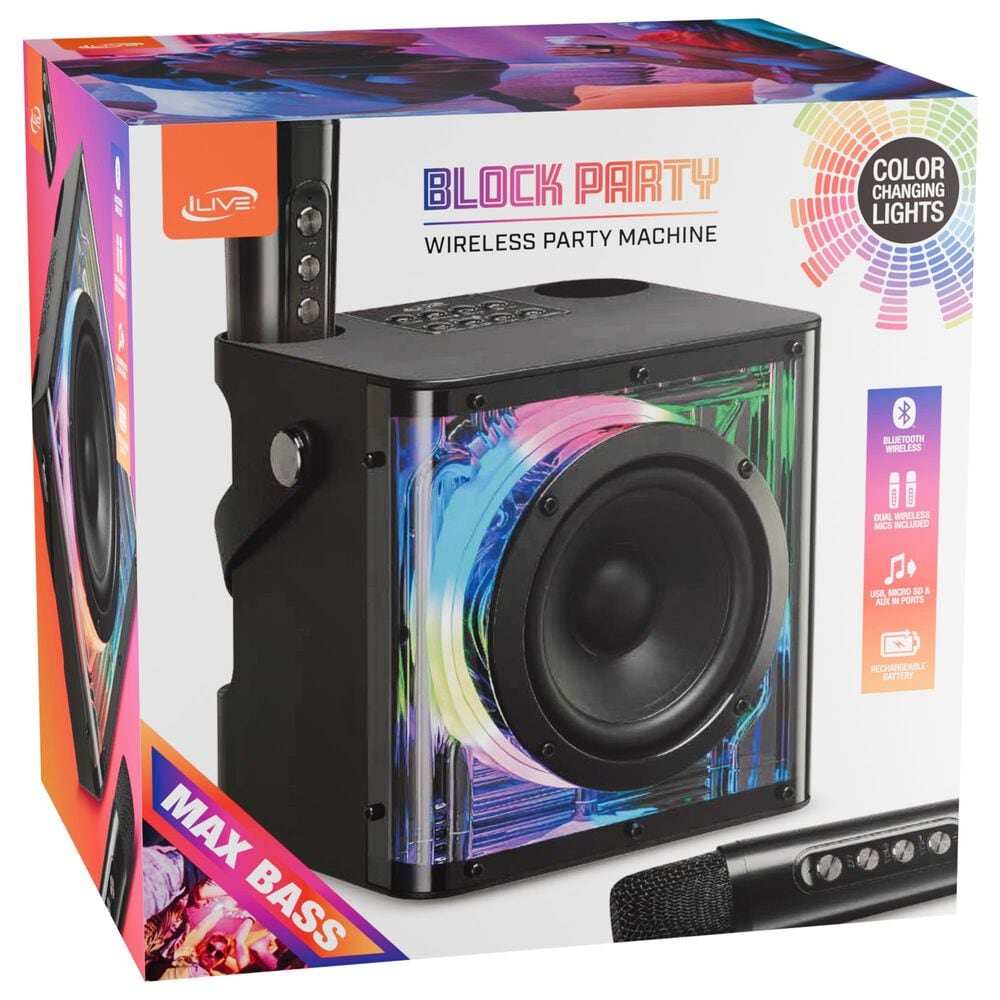 iLive Block Party Wireless Party Machine in Black, , large