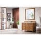 James Martin Vanities Brittany 48" Single Bathroom Vanity in Saddle Brown with 3 cm Carrara White Marble Top and Rectangle Sink, , large