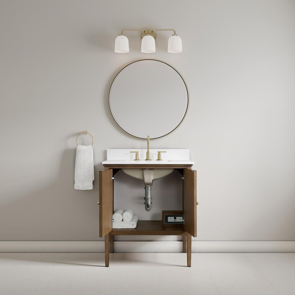 37B Heston 30" Single Bathroom Vanity in Kona with White Composite Stone Top and Backsplash, , large